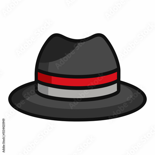 Minimal Fedora Hat with Stripe – Vector Illustration