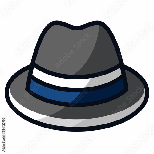 Minimal Fedora Hat with Stripe – Vector Illustration