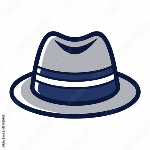 Minimal Fedora Hat with Stripe – Vector Illustration