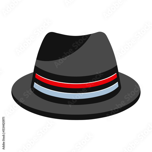 Minimal Fedora Hat with Stripe – Vector Illustration