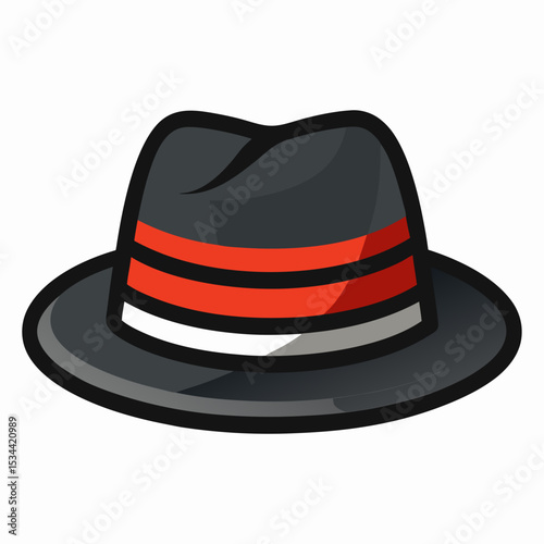 Minimal Fedora Hat with Stripe – Vector Illustration