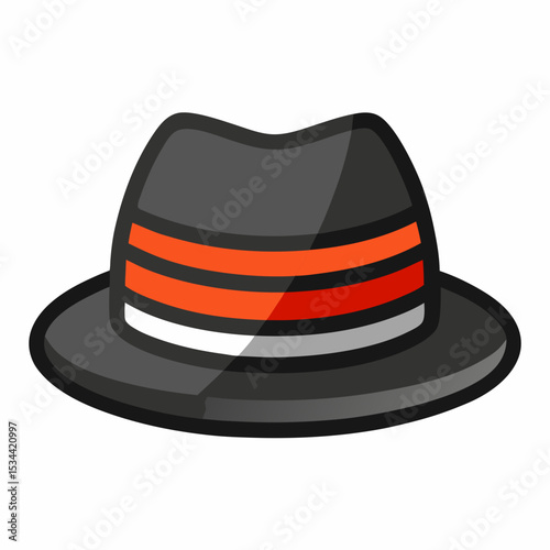 Minimal Fedora Hat with Stripe – Vector Illustration