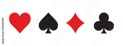 suite deck playing card white background.
