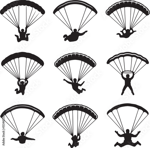 Paragliding Silhouettes A Collection of Action-Packed Designs