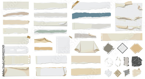A Collection of Realistic Torn Paper Textures for Digital Design and Scrapbooking