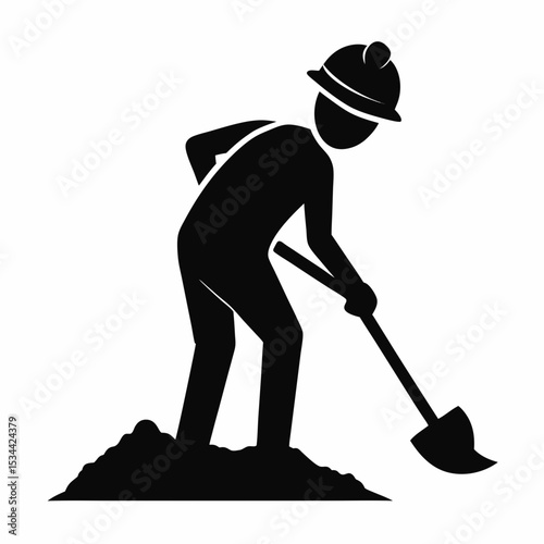 man with shovel