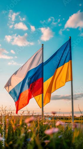 Ukraine Russia Waiting for Peace: Two Flags, One Future