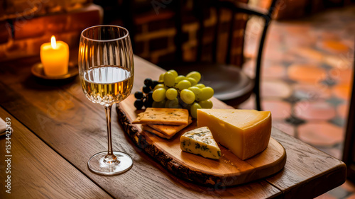 Wine bar advertising: the perfect combination of cheese and white wine