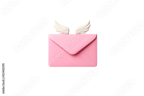 Pink Envelope with Wings A Charming PNG Image for Design Projects and Creative Applications. Download this high-quality png image for your next project.