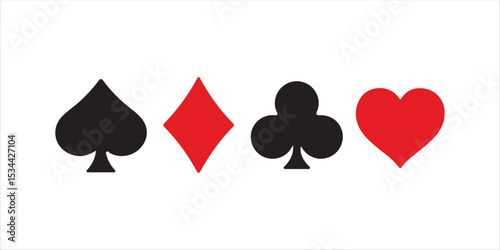 suite deck playing card white background.