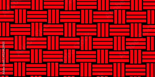Colorful Weave Pattern Showing Repetition Useful as Background. Minimal line Seamless geometric pattern with shapes. Decoration and maze ornament square wall tile. rattan weave texture background.