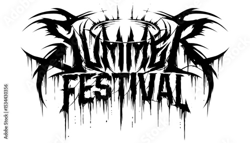 Summer Festival” – Death Metal Style Greeting Typography