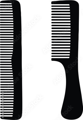 Comb vector black silhouette print design