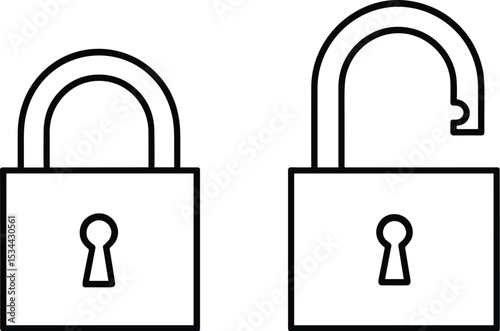 Lock vector black silhouette print design