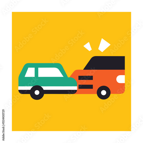 Frontal Collision Between Taxi and Private Car