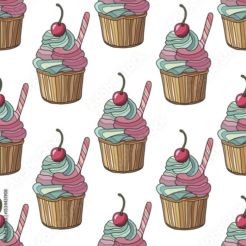 summer cupcakes pattern