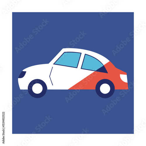 Car Side Impact with Crumpled Doors Illustration