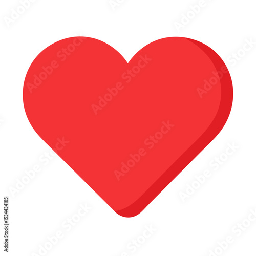Heart, love, romance or valentine's day red vector icon for apps and websites.heart shape red vector love icon illustrator

