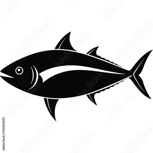 yellowfin tuna vecror sihouette