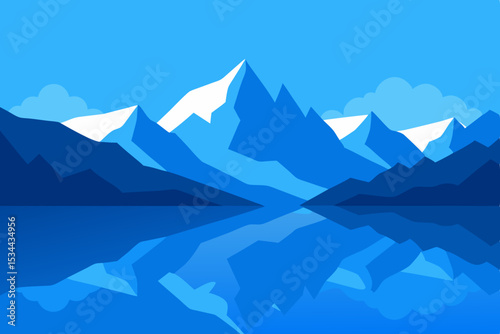 mountain landscape with blue sky