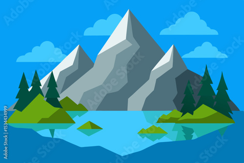 mountain landscape vector illustration