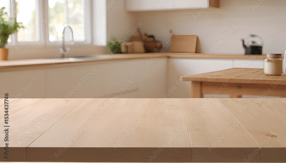 Fototapeta premium modern kitchen interior with wooden floor