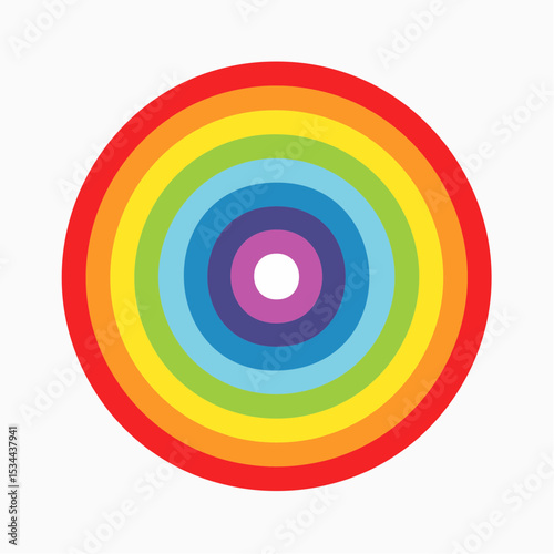 gentle loop of concentric circles softly expanding and contracting, each ring changing vibrant colors
