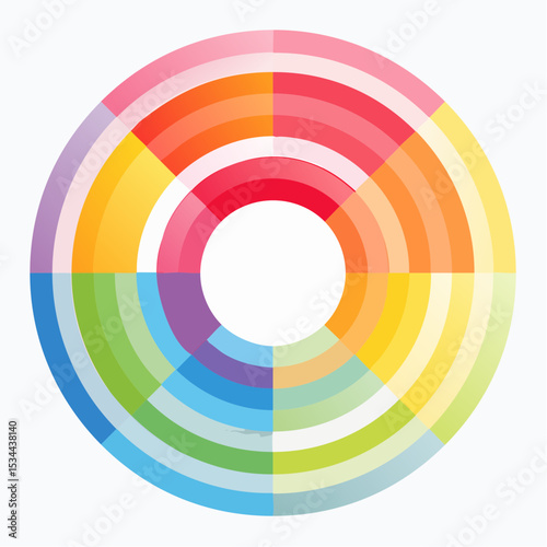 gentle loop of concentric circles softly expanding and contracting, each ring changing vibrant colors