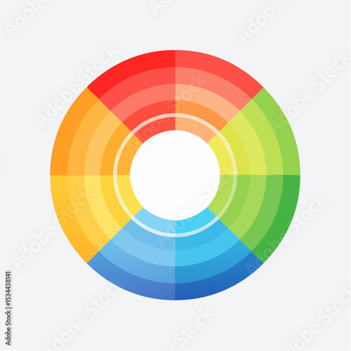 gentle loop of concentric circles softly expanding and contracting, each ring changing vibrant colors