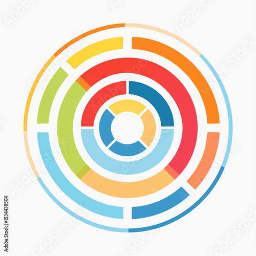 gentle loop of concentric circles softly expanding and contracting, each ring changing vibrant colors