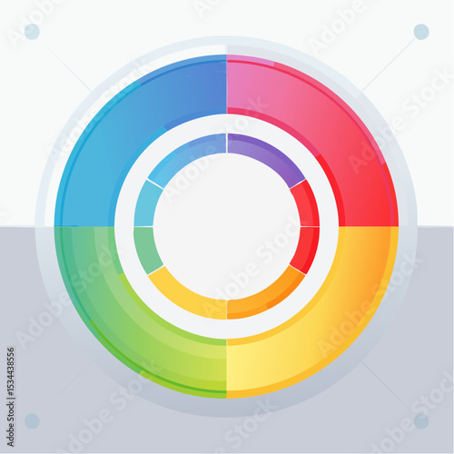gentle loop of concentric circles softly expanding and contracting, each ring changing vibrant colors