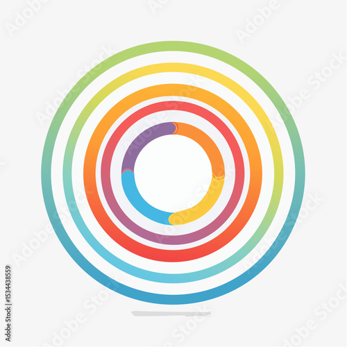 gentle loop of concentric circles softly expanding and contracting, each ring changing vibrant colors