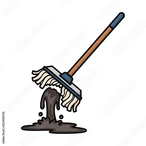 Brush scrubbing mud – cleaning outdoor.