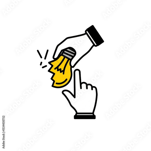 Hand dropping and breaking a lightbulb, symbolizing damage or accident.