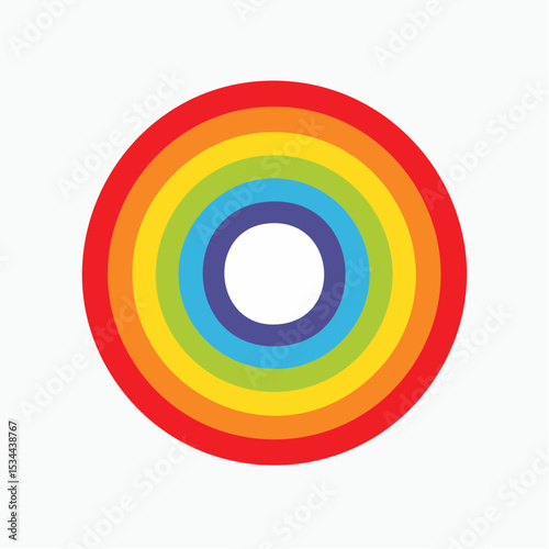 gentle loop of concentric circles softly expanding and contracting, each ring changing vibrant colors