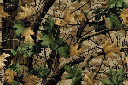 Vector camouflage design for hunting and military purposes. Digital camo background. Abstract hunting camouflage