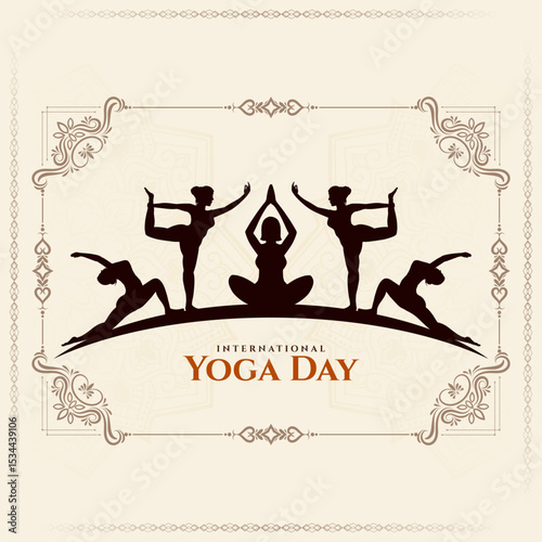 International Yoga day 21st june celebration background