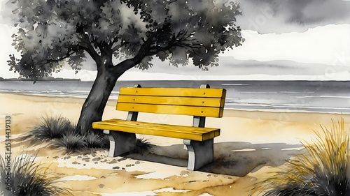 bench on the beach