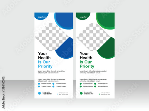 Creative Concept Medical Health Care rack card or DL Flyer or banner layout