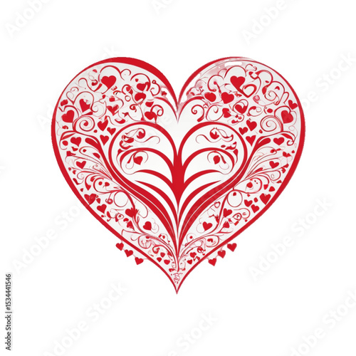 hearts in the shape of a heart red vector icon logo ai generate
