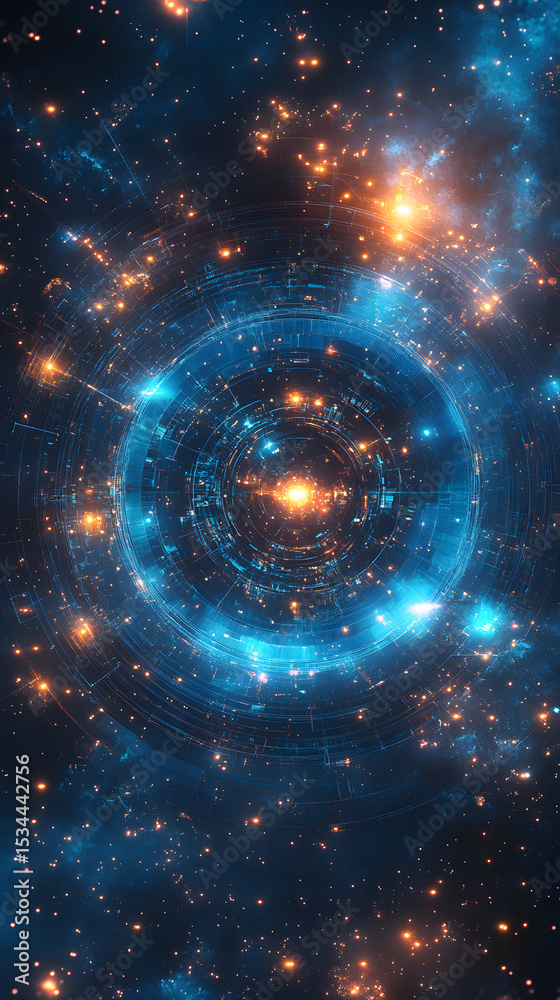 Obraz premium Cosmic Vortex: A Spiral Galaxy in Deep Space