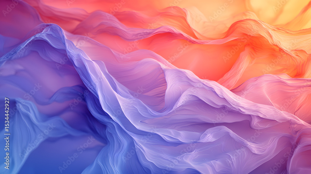 Obraz premium Abstract Flowing Fabric in Gradient Colors