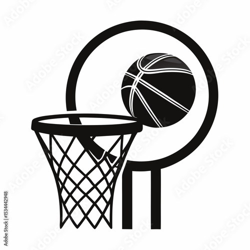 basketball hoop and ball