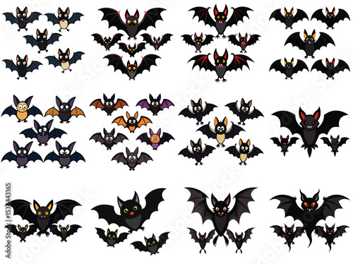 Bats vector illustration isolated on white background.