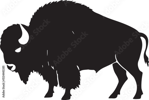 bison buffalo silhouette vector sticker pack