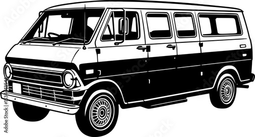vector illustration of retro van wagon chateau 