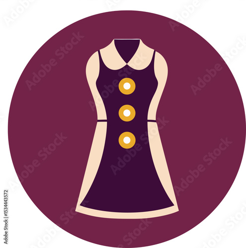 button for dress silhouette vector icon