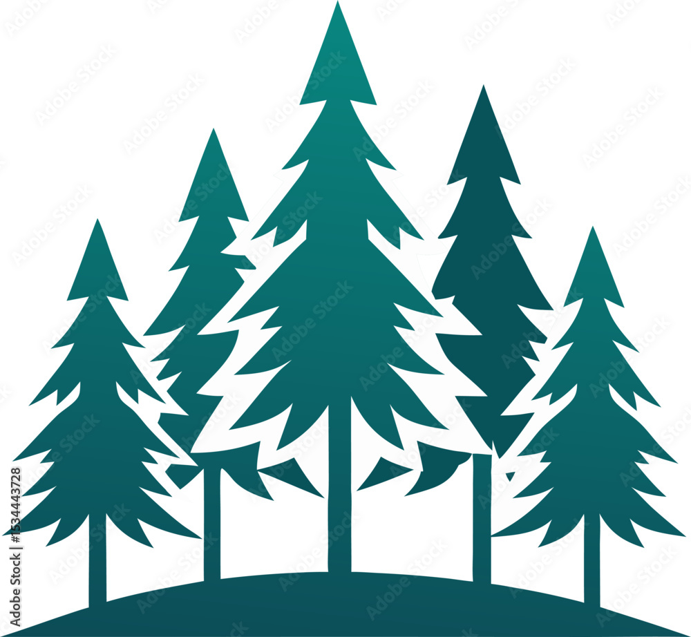 Obraz premium sept pine silhouette vector icon