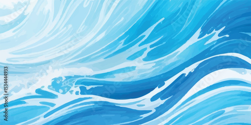 Obraz na plátně Abstract Blue Ocean Texture with Wavy Aqua Surface and Clean White Highlight for Modern Web Use