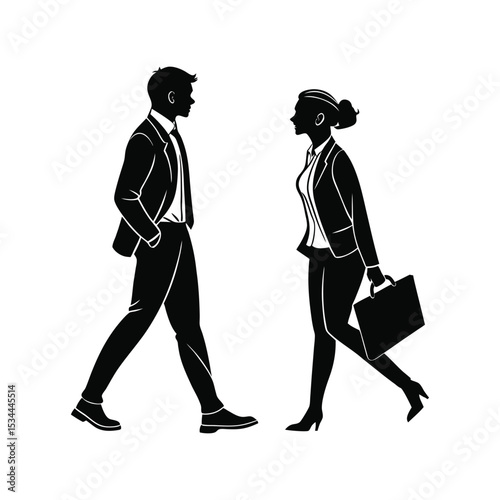 Young men and women vector silhouette. Business profile, avatar, user, character and identity

